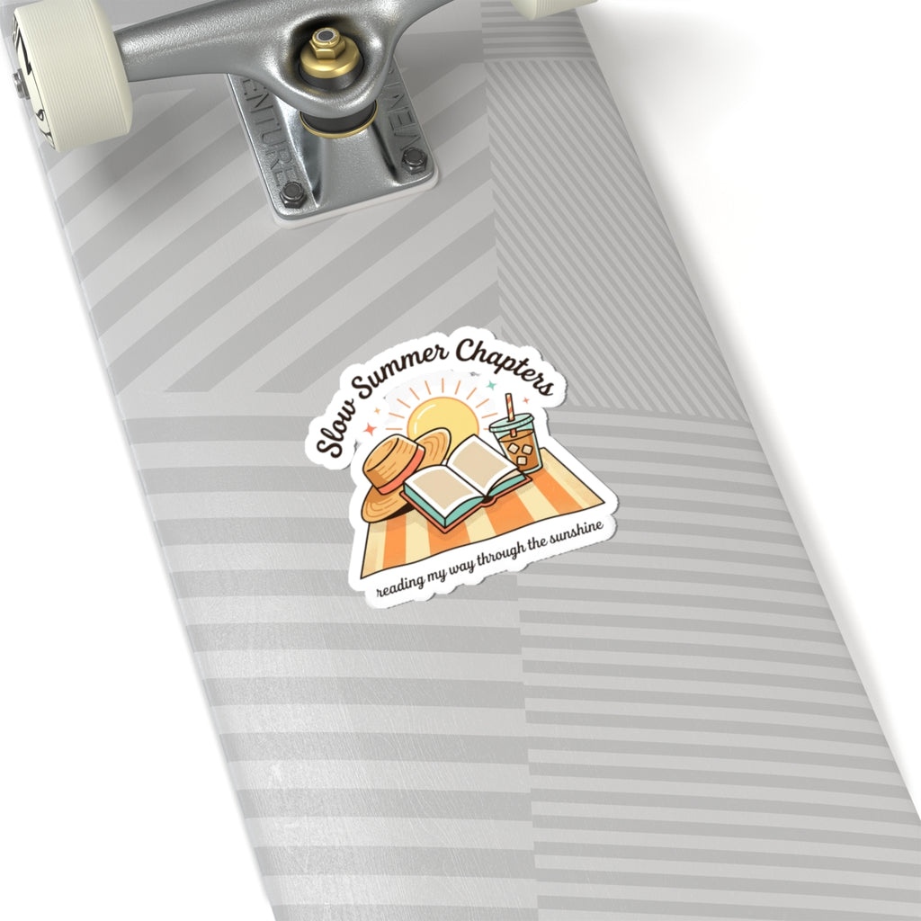 Slow Summer Chapters Sticker | summer aesthetic, hand-drawn pastel coastal vibes
