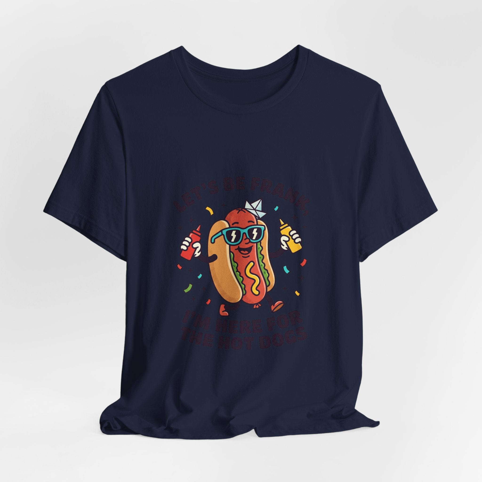 Let's Be Frank Hot Dog Tee | BBQ Fourth of July Patriotic Retro