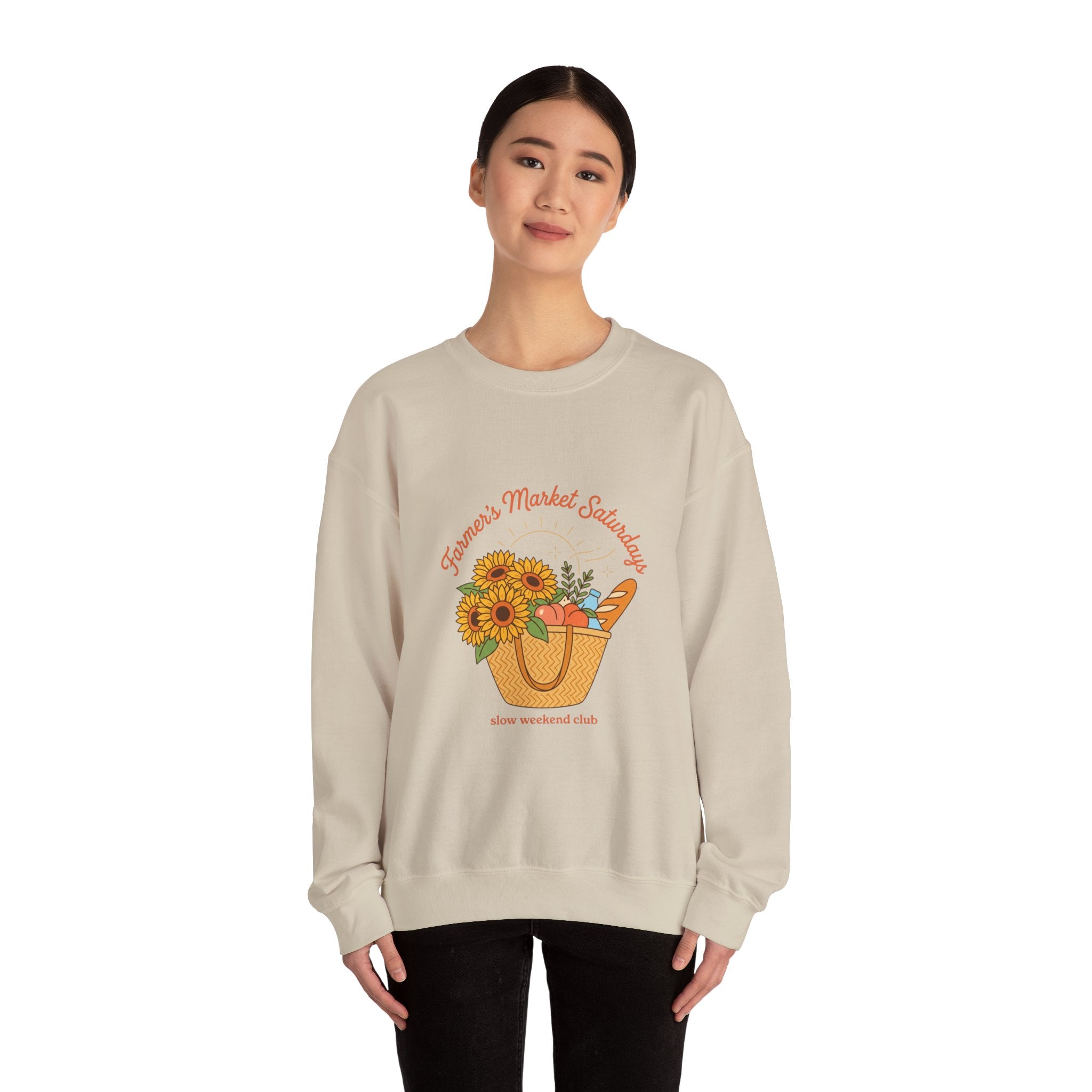 Farmers Market Sunflowers Sweatshirt | summer aesthetic, pastel coastal vibes