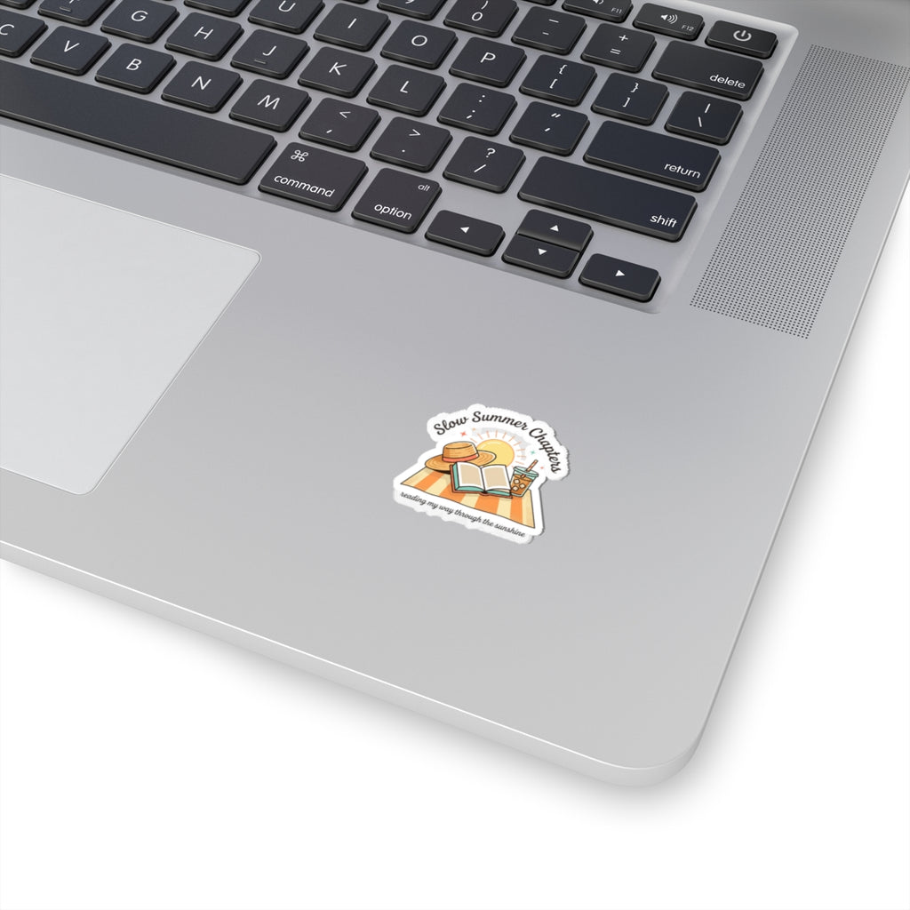 Slow Summer Chapters Sticker | summer aesthetic, hand-drawn pastel coastal vibes