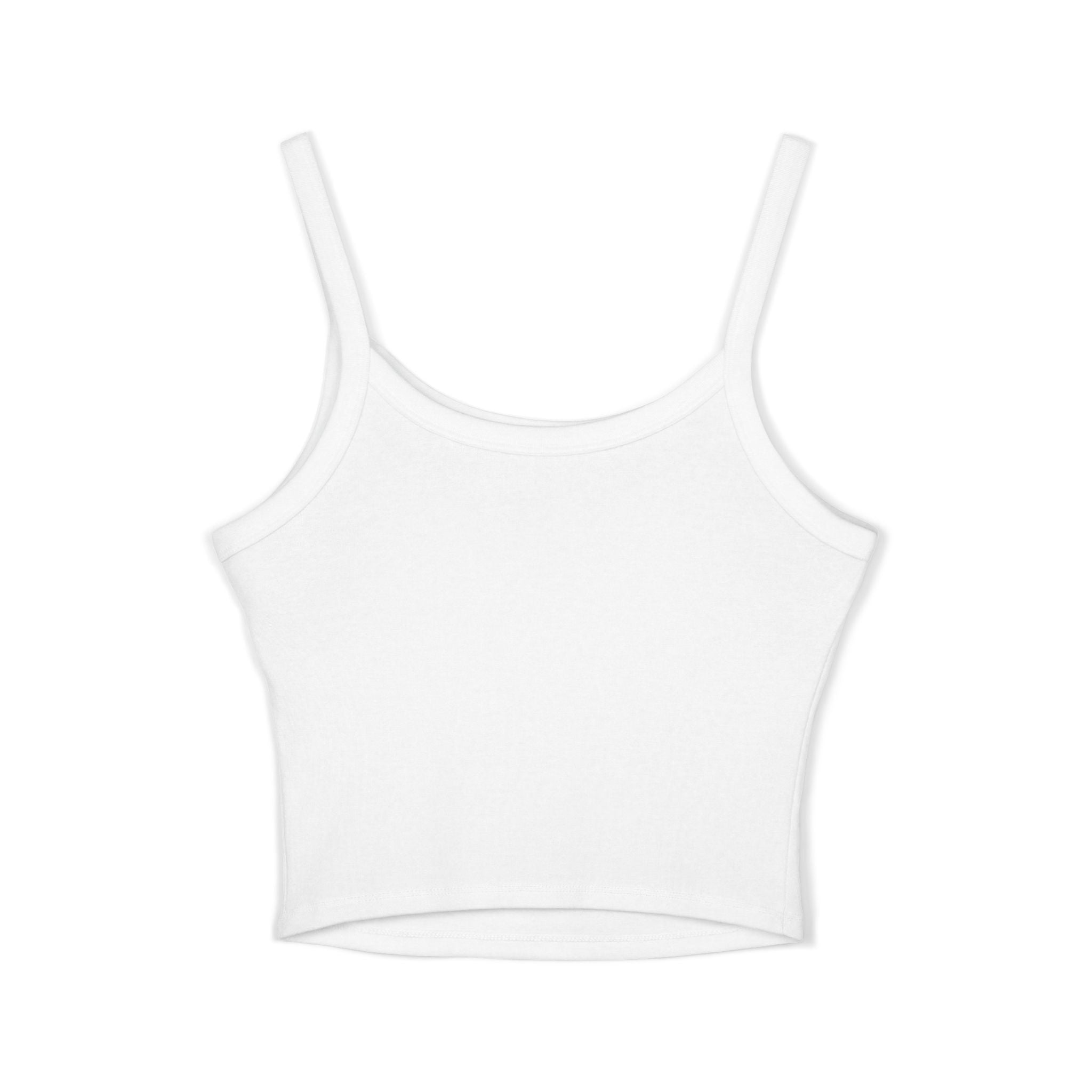 Sarcasm University Crop Tank Top — Retro Palm Beach Graphic Spaghetti Strap