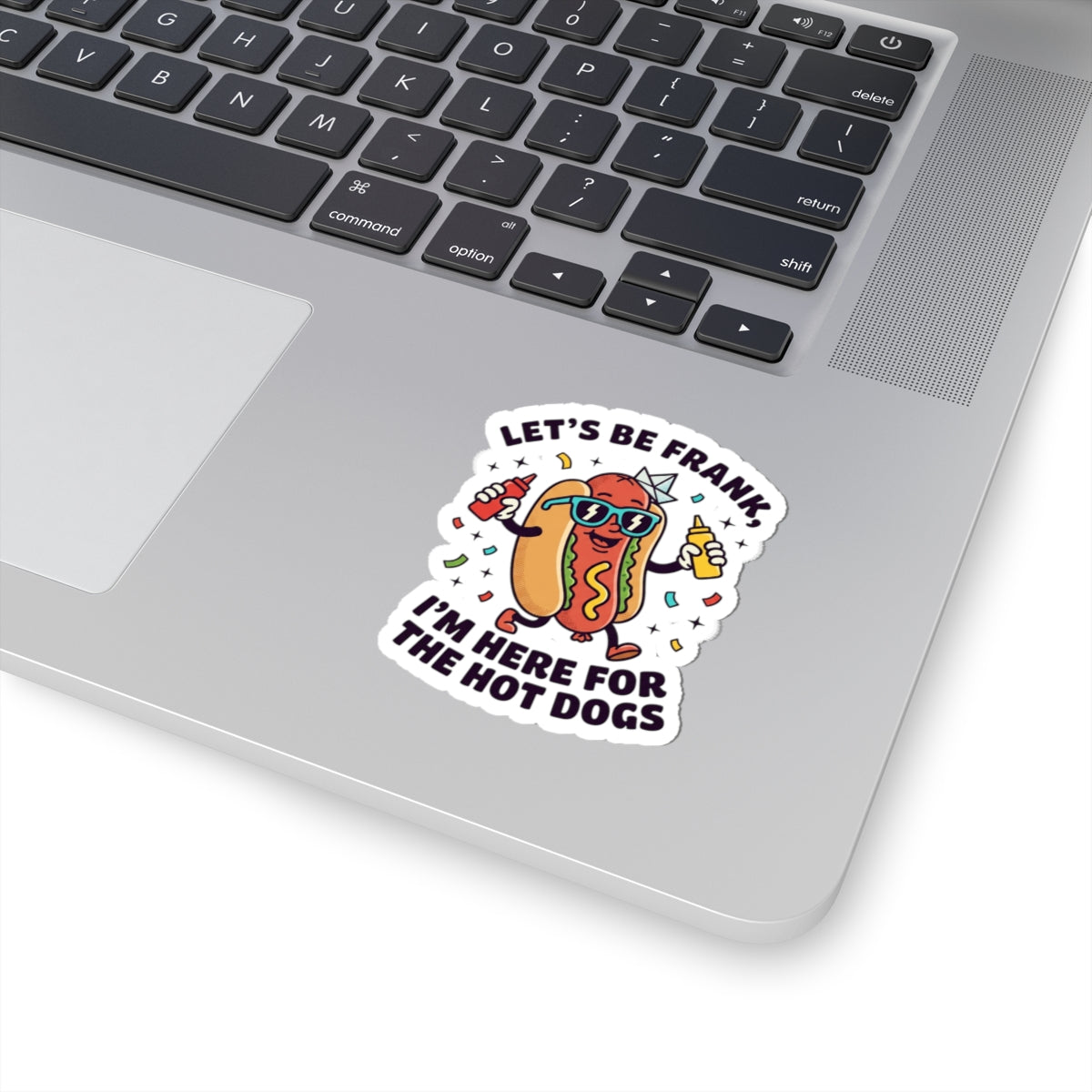 Let’s Be Frank Hot Dog Sticker | BBQ Fourth of July, patriotic grilling season pun