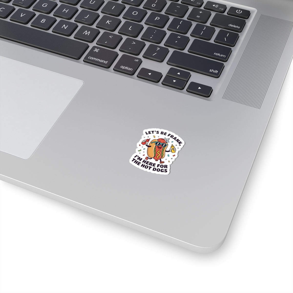Let’s Be Frank Hot Dog Sticker | BBQ Fourth of July, patriotic grilling season pun