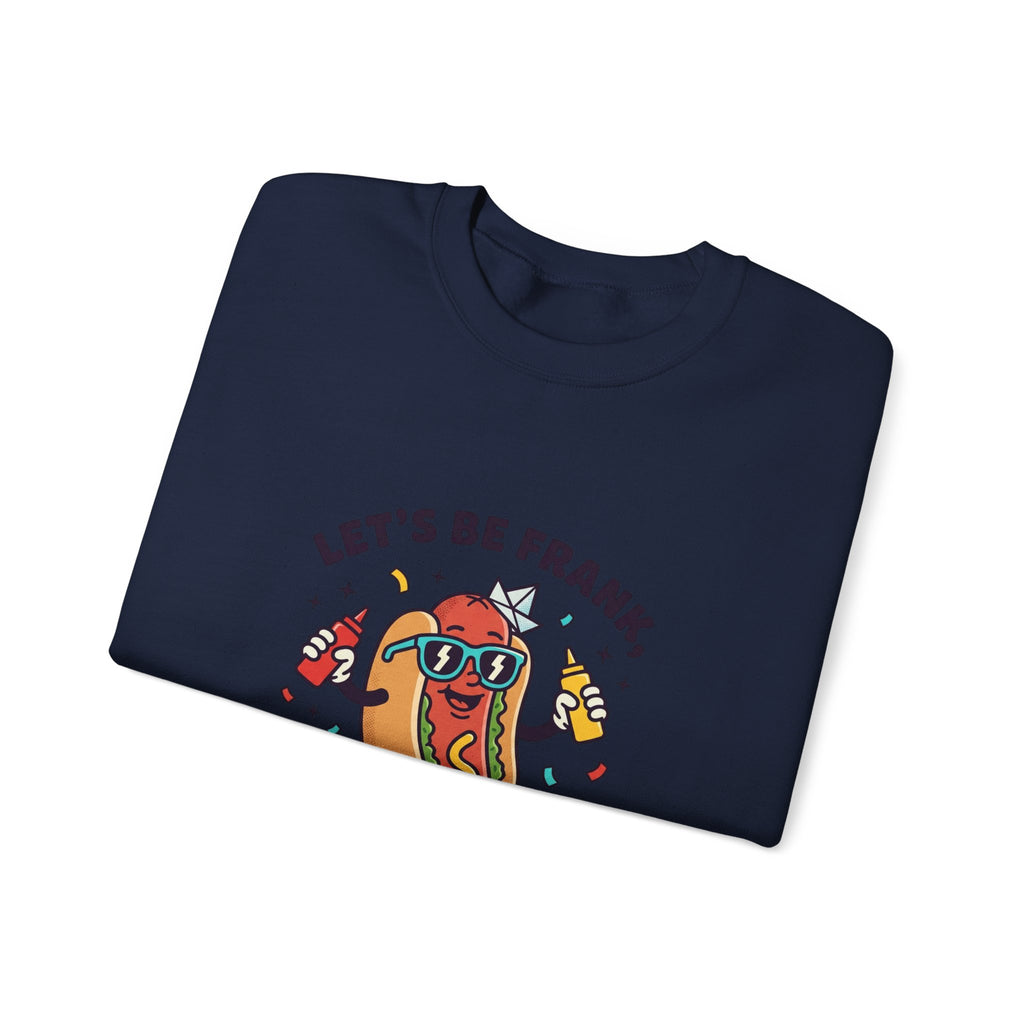 Let’s Be Frank hot dog jokes Sweatshirt | BBQ, Fourth of July, patriotic retro