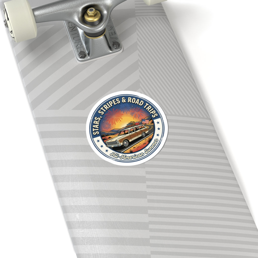 All-American Road Trip Kiss-Cut Stickers | vintage USA, red white blue