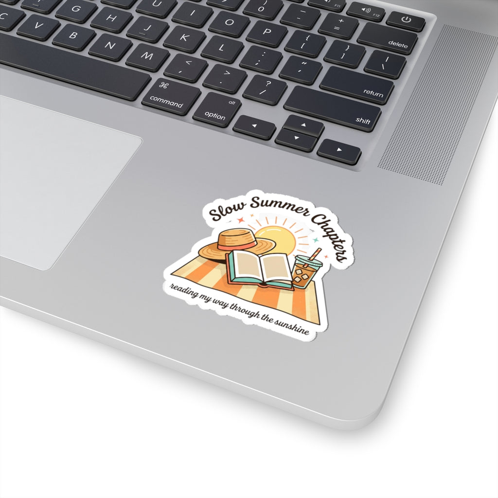 Slow Summer Chapters Sticker | summer aesthetic, hand-drawn pastel coastal vibes