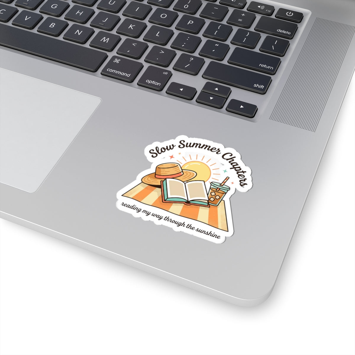 Slow Summer Chapters Sticker | summer aesthetic, hand-drawn pastel coastal vibes
