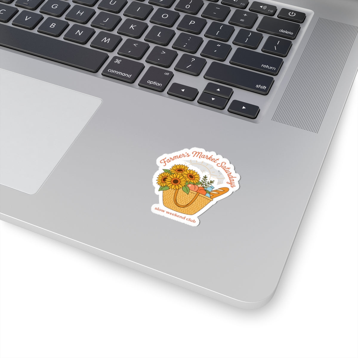 Farmers Market Basket Kiss-Cut Stickers | summer aesthetic, hand-drawn