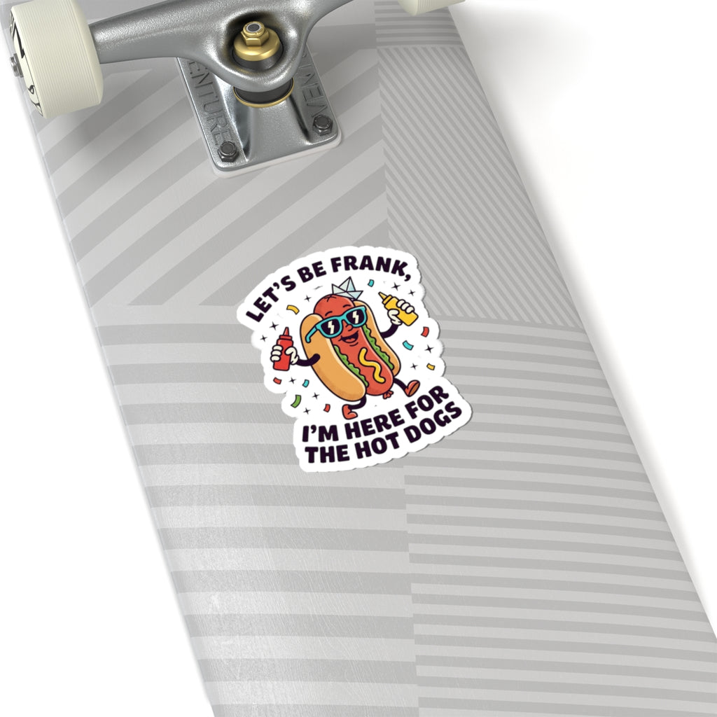 Let’s Be Frank Hot Dog Sticker | BBQ Fourth of July, patriotic grilling season pun