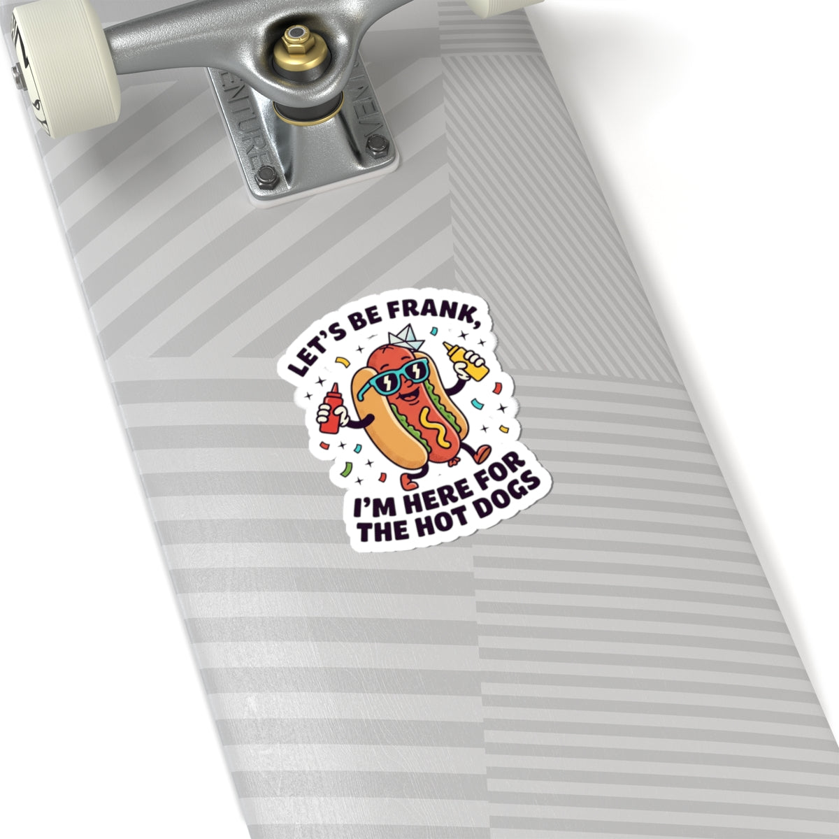 Let’s Be Frank Hot Dog Sticker | BBQ Fourth of July, patriotic grilling season pun