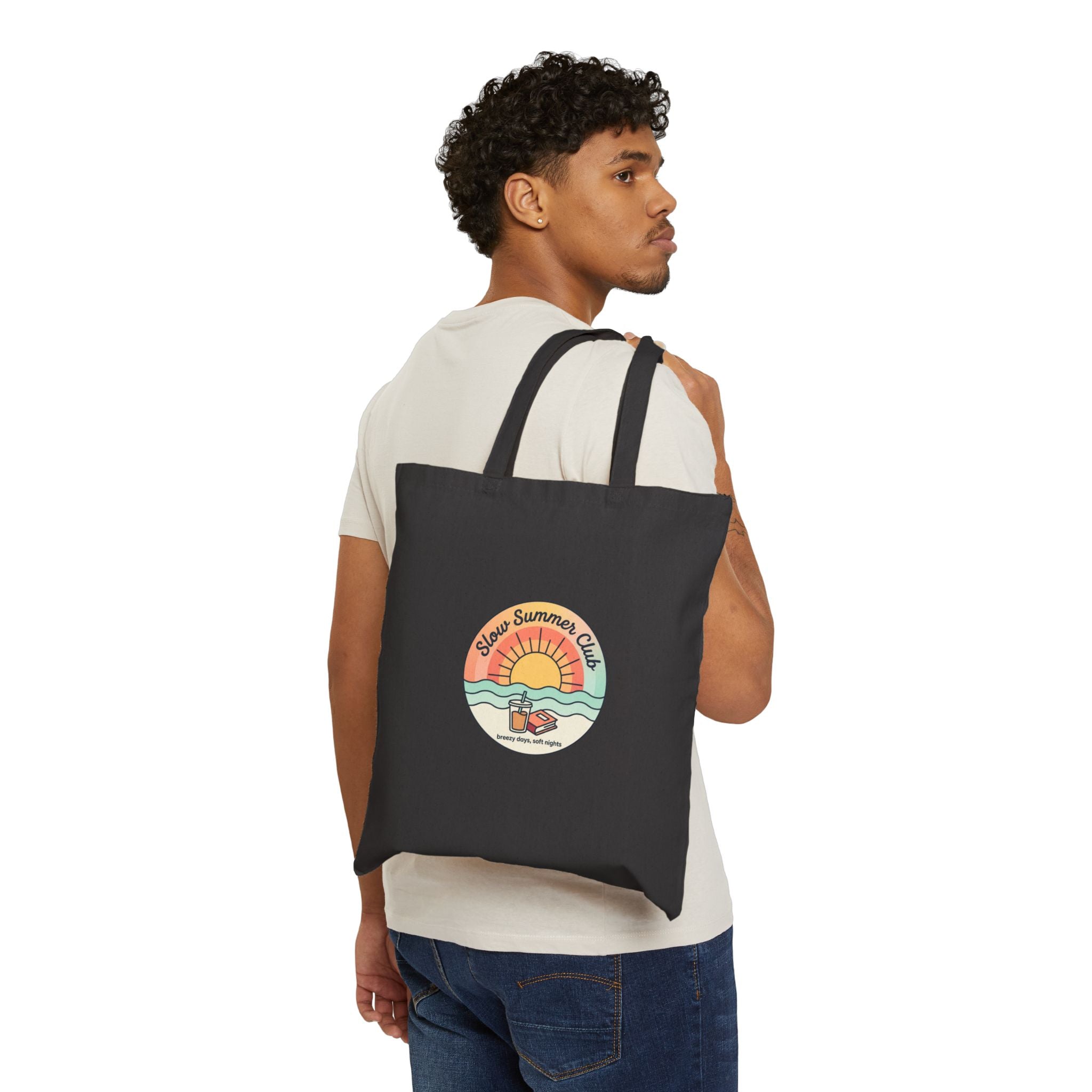 Sunny Retro Beach Graphic Tote | summer aesthetic, coastal vibes