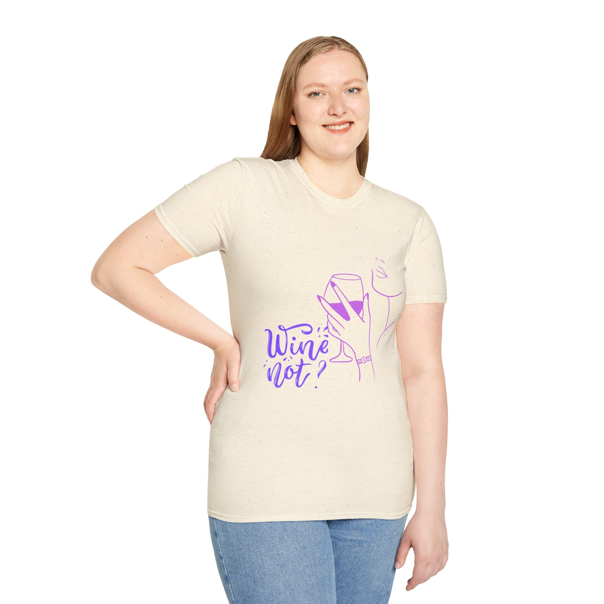 Wine Not? T-Shirt — Minimal Line Art Wine Glass Tee