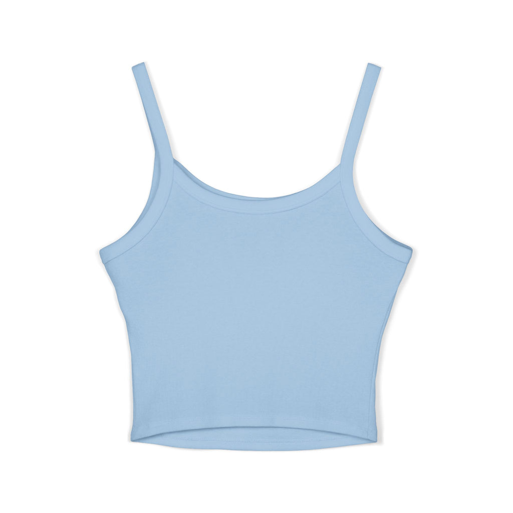 Sarcasm University Crop Tank Top — Retro Palm Beach Graphic Spaghetti Strap