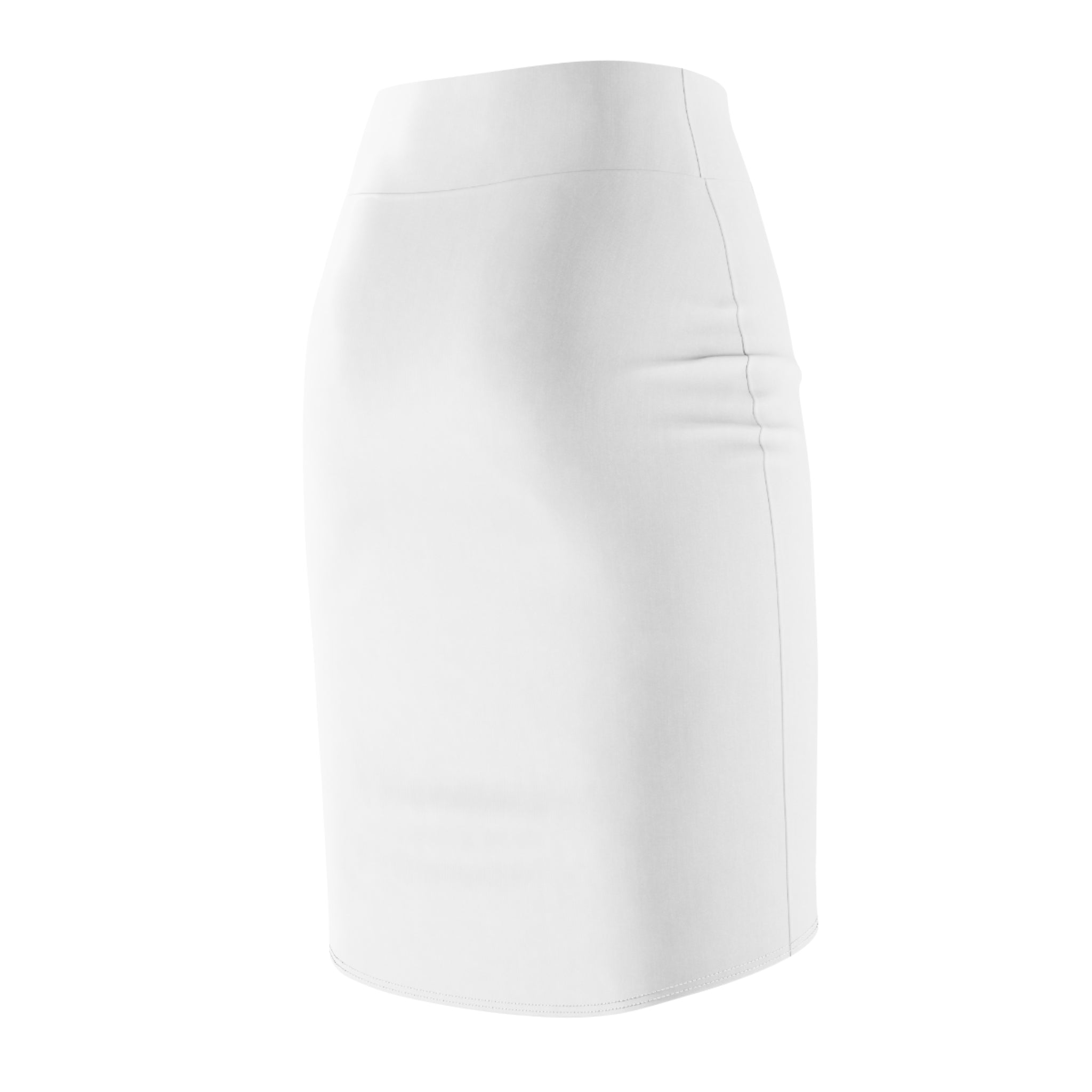 Floral Pencil Skirt – Minimal Black Line Wildflower Print