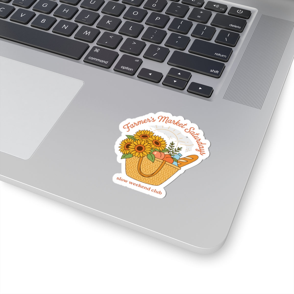 Farmers Market Basket Kiss-Cut Stickers | summer aesthetic, hand-drawn