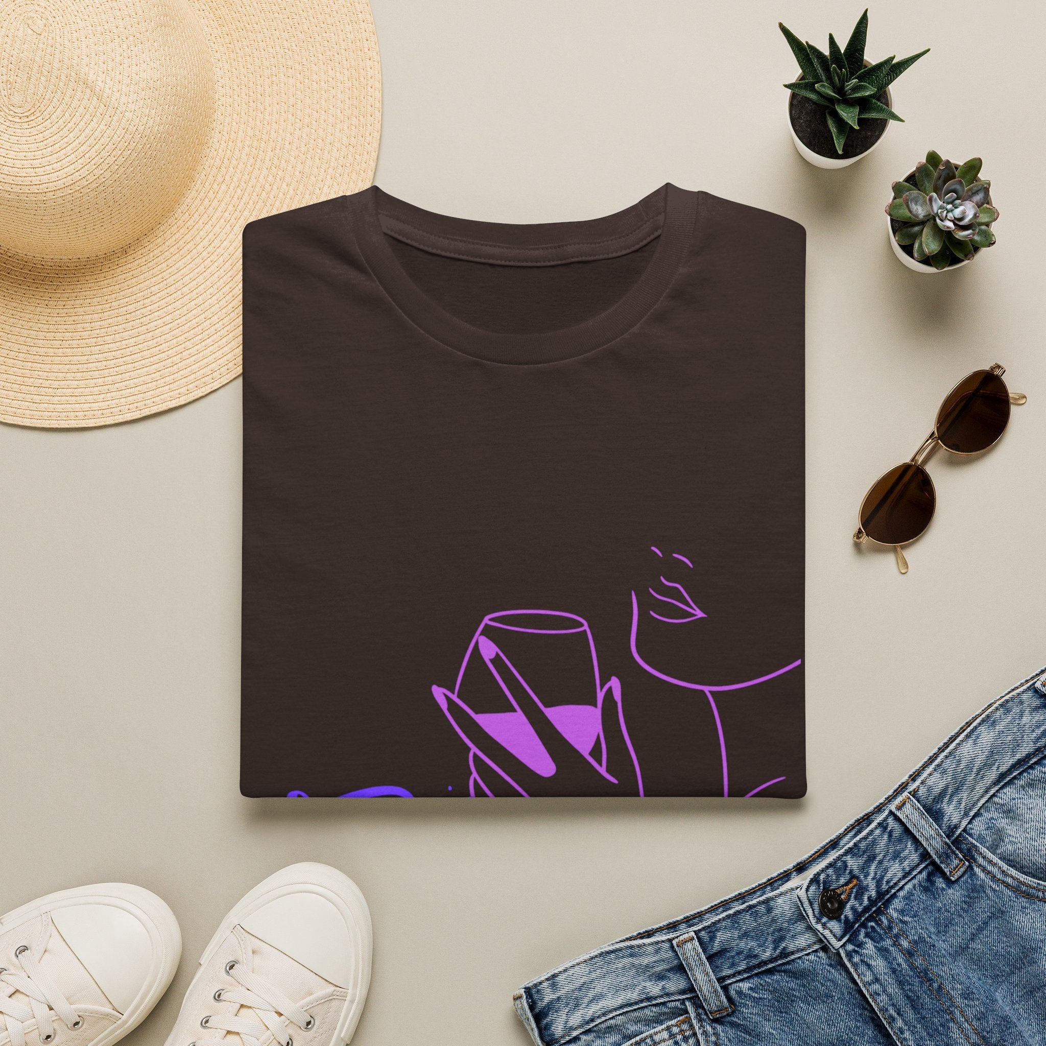 Wine Not? T-Shirt — Minimal Line Art Wine Glass Tee