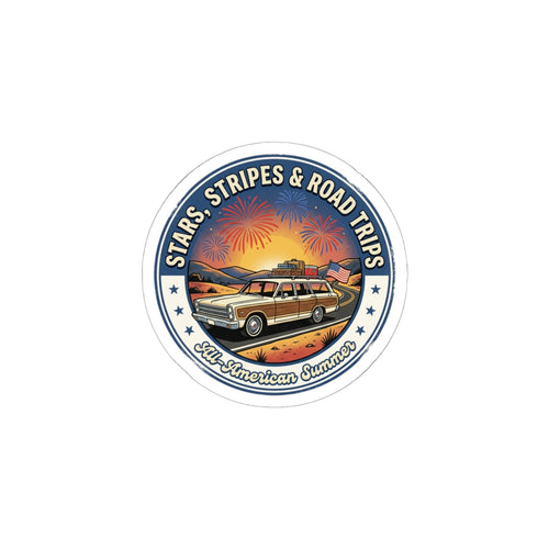 All-American Road Trip Kiss-Cut Stickers | vintage USA, red white blue