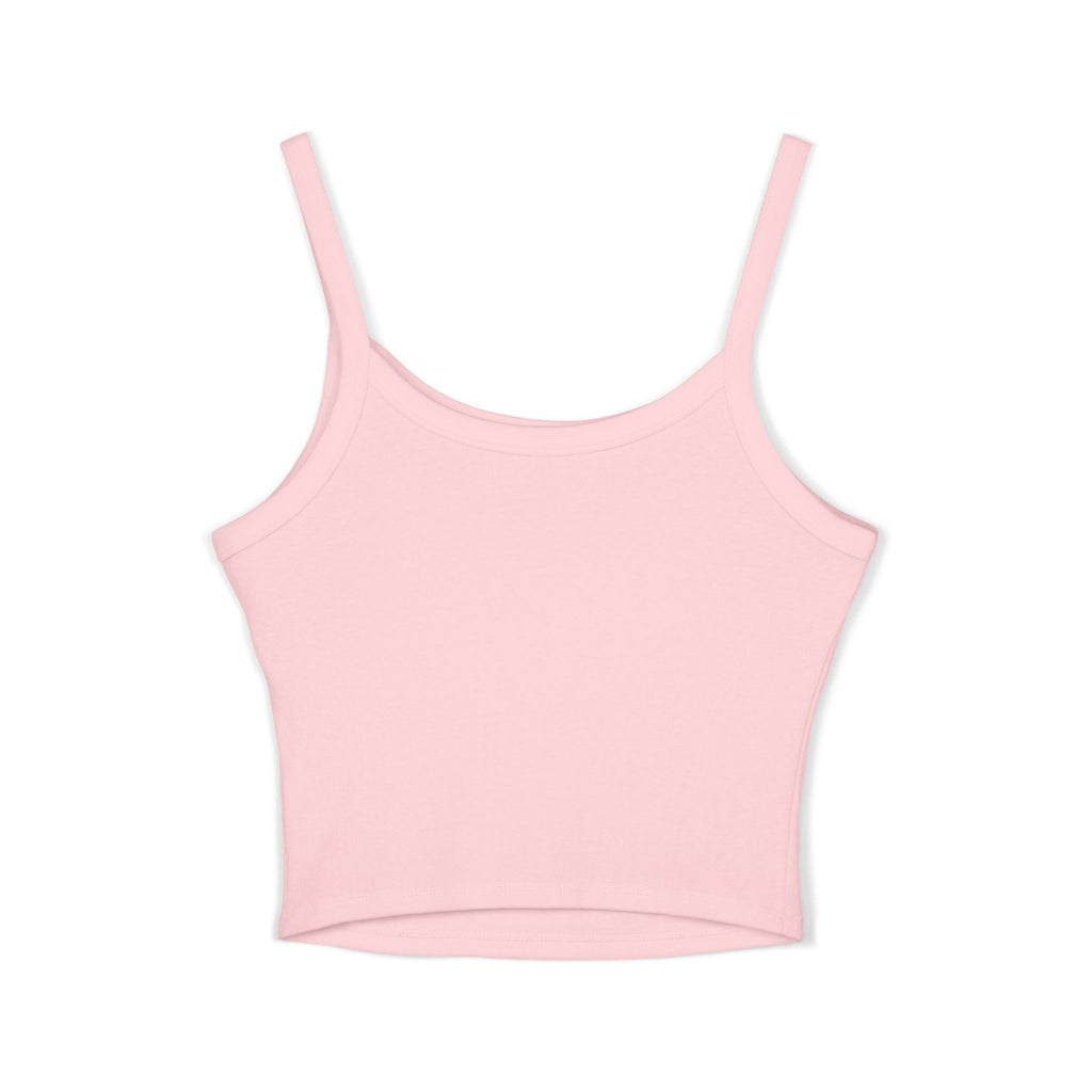 Sarcasm University Crop Tank Top — Retro Palm Beach Graphic Spaghetti Strap