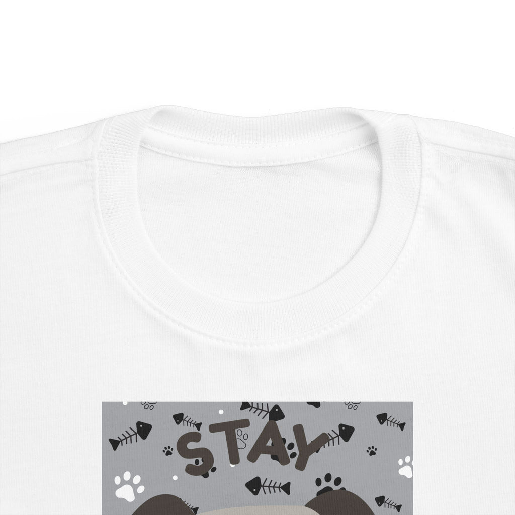 Stay Pawsitive Toddler T‑Shirt — Cute Dog Graphic Tee for Kids