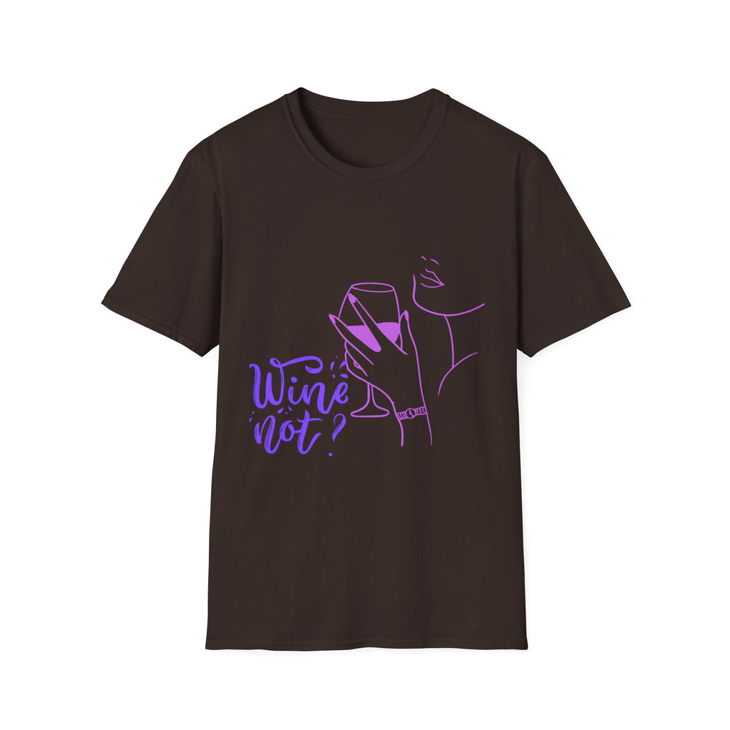 Wine Not? T-Shirt — Minimal Line Art Wine Glass Tee